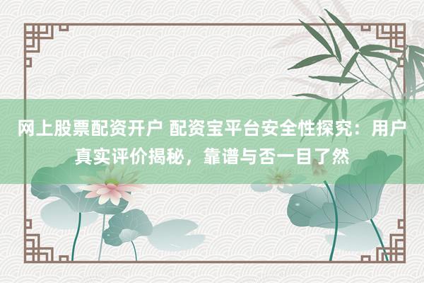 网上股票配资开户 配资宝平台安全性探究：用户真实评价揭秘，靠谱与否一目了然