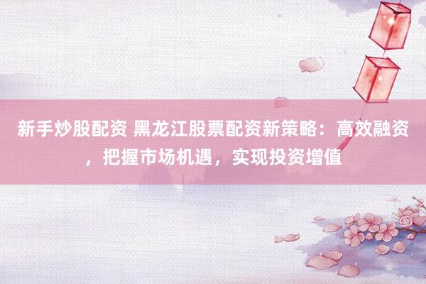 新手炒股配资 黑龙江股票配资新策略：高效融资，把握市场机遇，实现投资增值