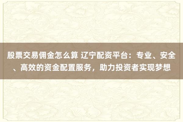 股票交易佣金怎么算 辽宁配资平台：专业、安全、高效的资金配置服务，助力投资者实现梦想